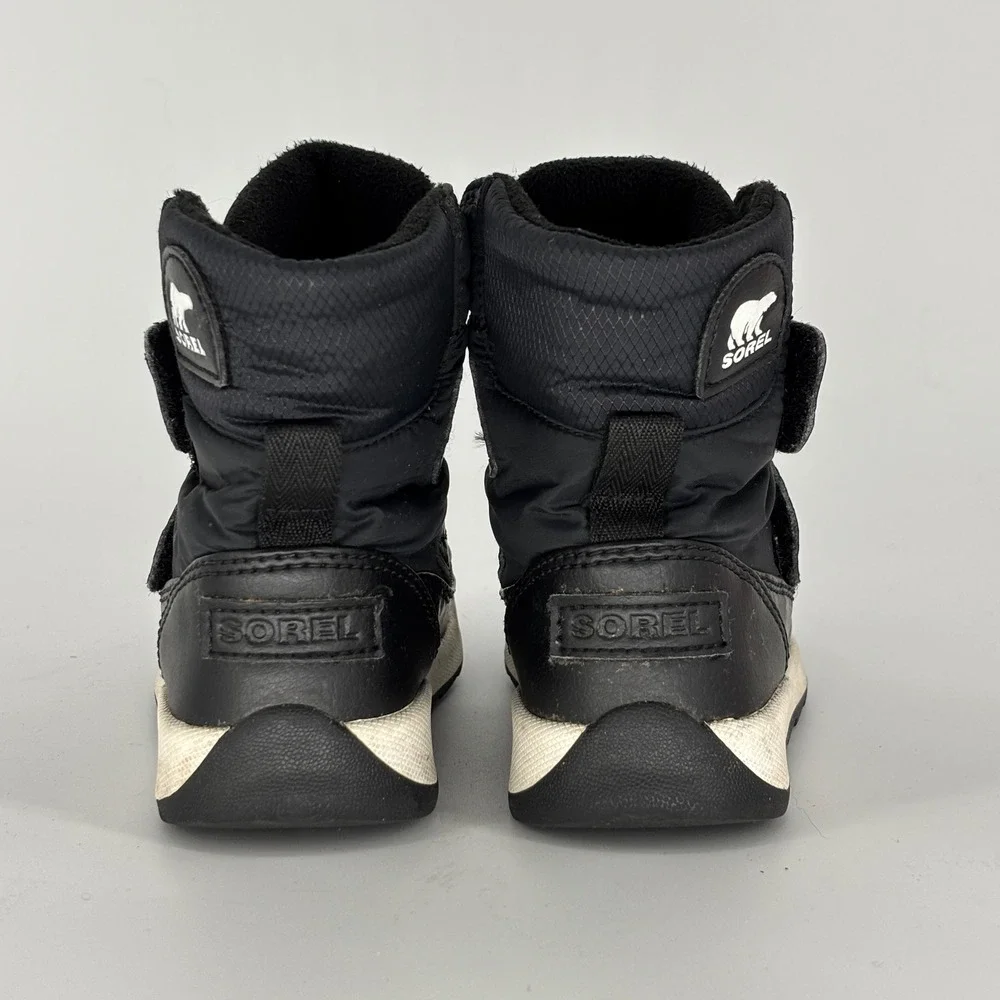 Sorel Whitney II Strap Waterproof Boot Black/Sea Salt Kids Size 9 Insulated Snow